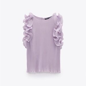 ZARA *NWT* Lavender Ruffle Sleeveless Top